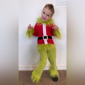 Christmas Grinch Santa Toddler Outfit S. 3-4T